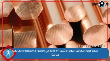 سعر كيلو النحاس اليوم الاثنين 1-9-2025 في الأسواق المحلية والعالمية مباشرًأ